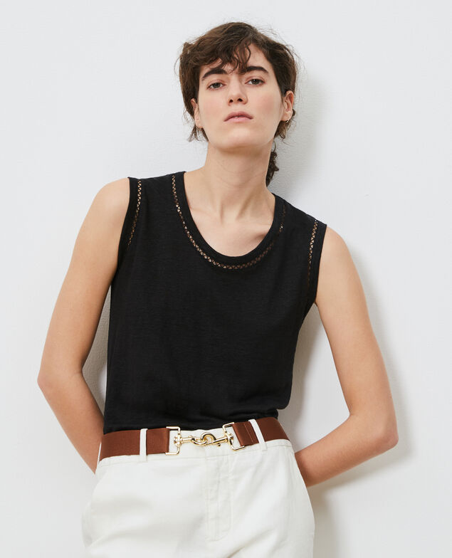 Linen tank top Black beauty