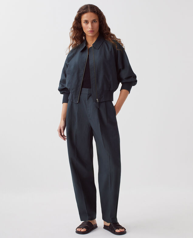 Pleated trousers J690 blueberry