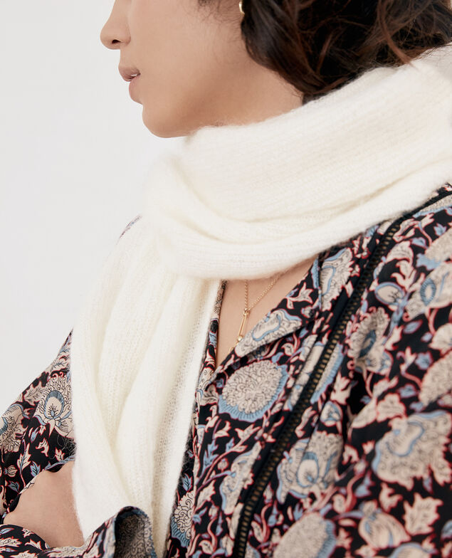 Scarf with mohair and wool Off white