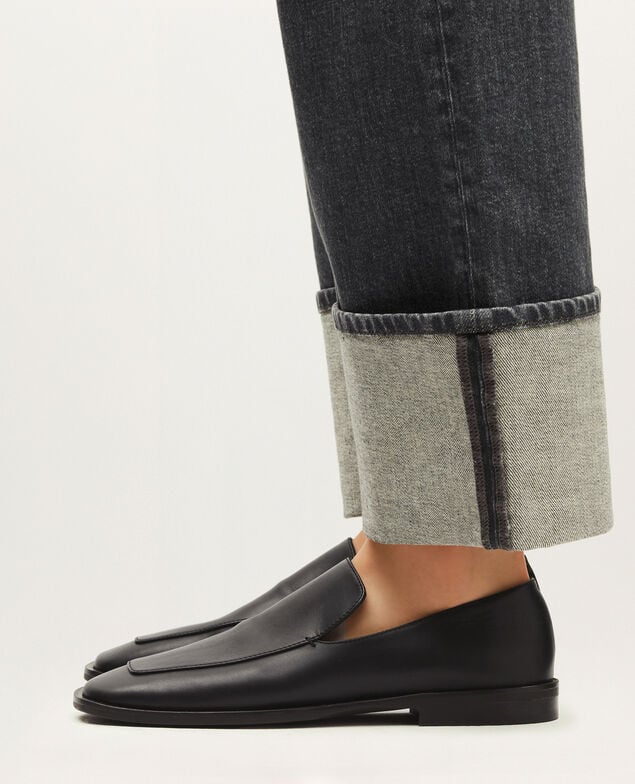 Leather loafers H091 black beauty