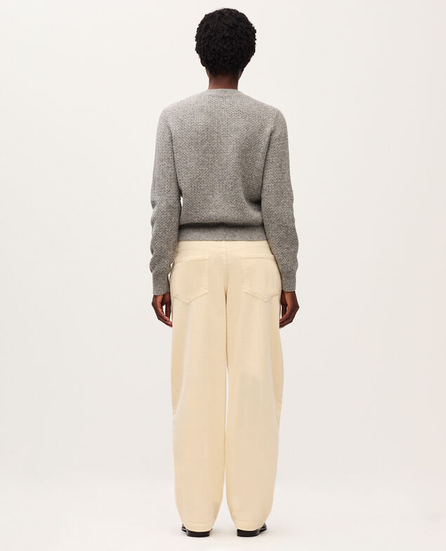 Round neck cardigan  U020 light gray