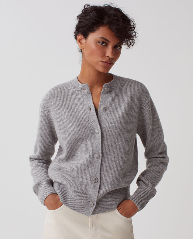 Wool cardigan U060 gray