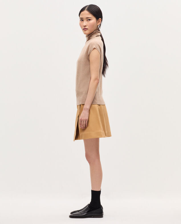 Sleeveless cashmere jumper  K321 tan st pumpkin