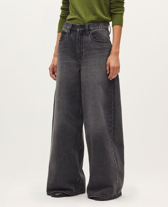 Wide jeans K081 dark gray