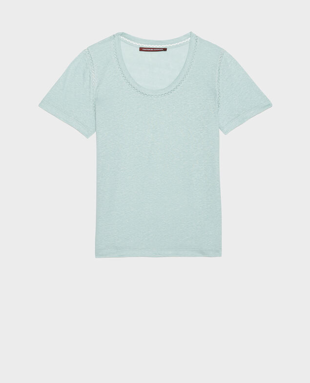 Linen T-shirt Blue haze