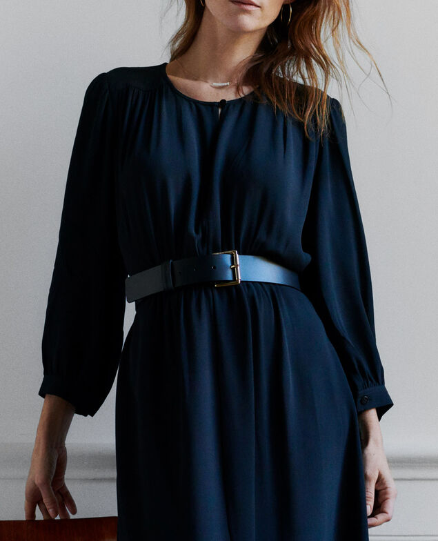 Wide leather belt Black beauty
