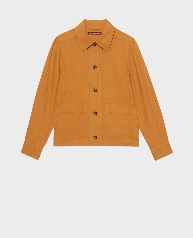 Panama linen work jacket 36 brown