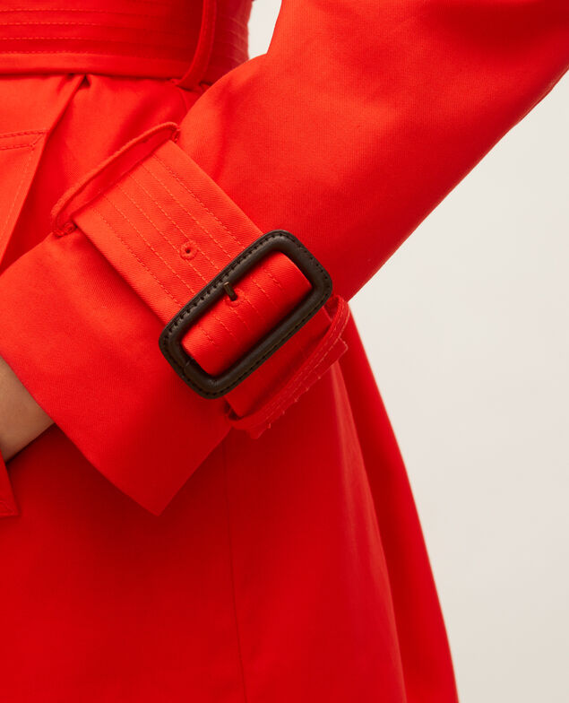 CATHERINE - Iconic cotton trench Fiery red