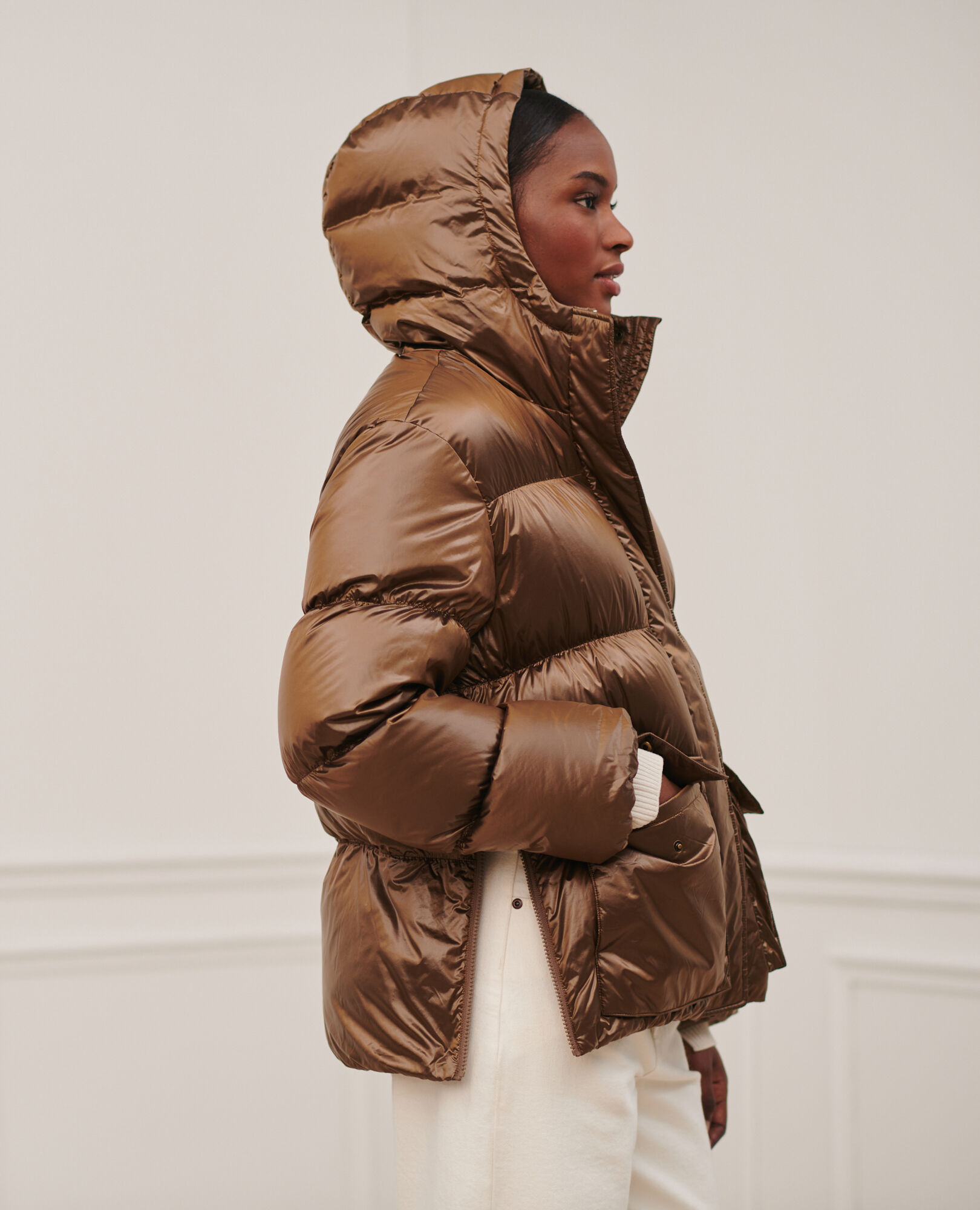 MARGOTTE - Short down jacket brown - Comptoir des Cotonniers