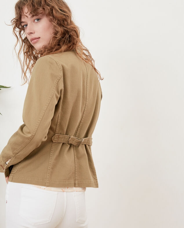 Mandarin collar jacket Mastic