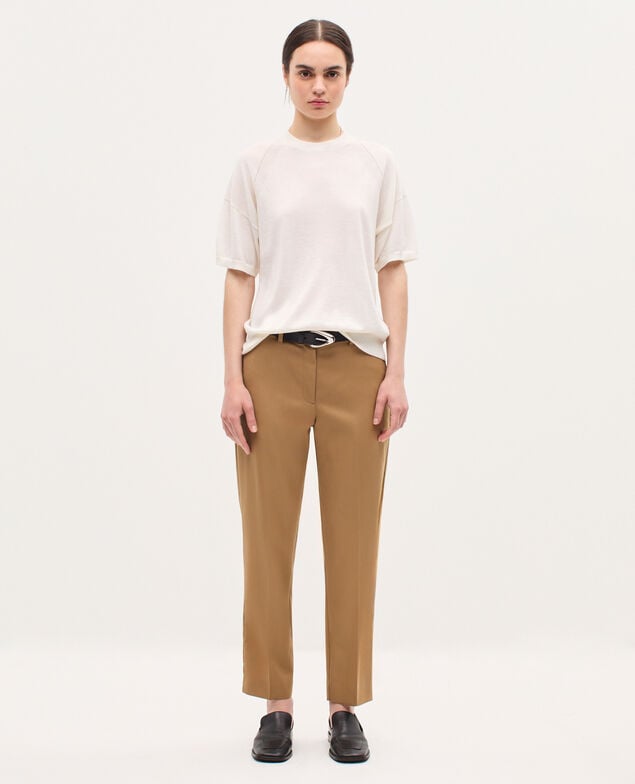 Wool cigarette trousers K341 oak brown