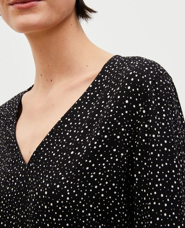 Printed long-sleeve top Print constellation black