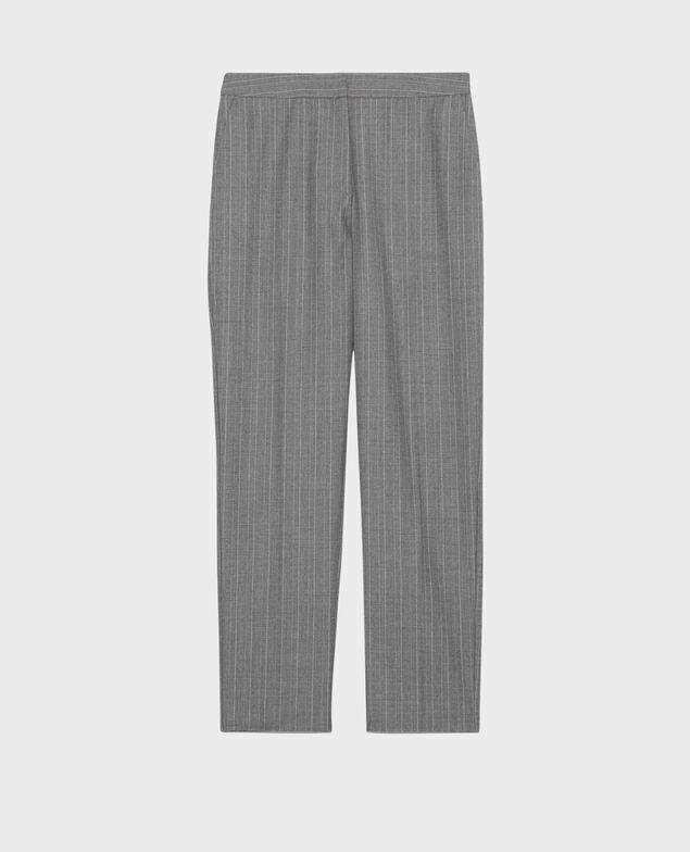 MARGUERITE - Cigarette trousers 6005 light grey stripe
