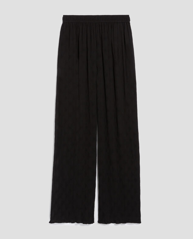 Loose silky trousers H091 black beauty