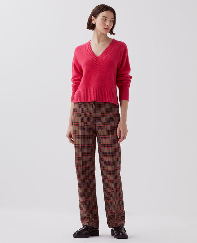 COLETTE - Straight trousers I121 check pink