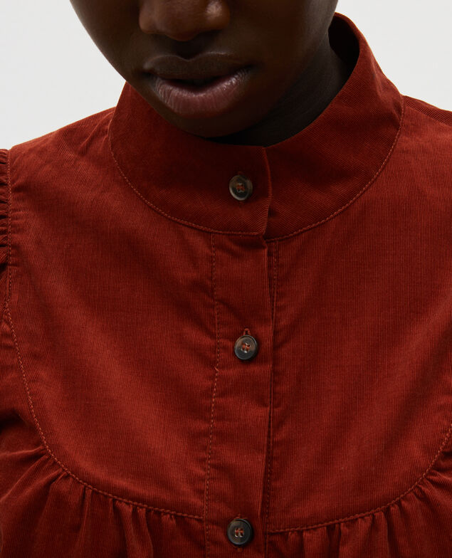 Corduroy yoke shirt Brandy brown