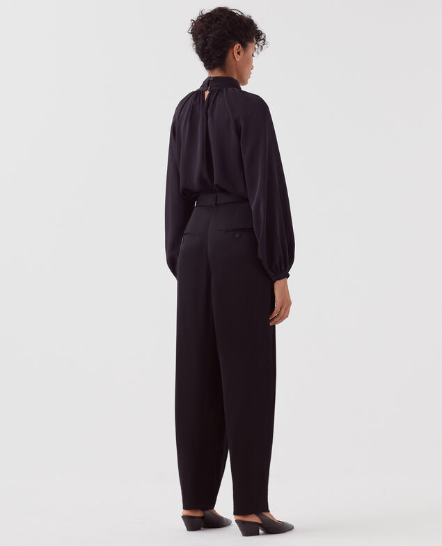Loose silky trousers H091 black beauty