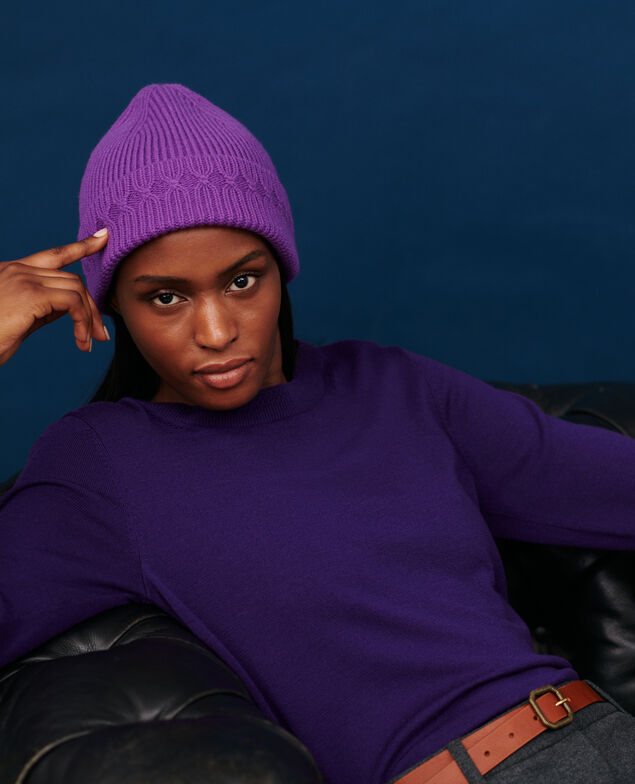 Round neck merino wool jumper 6021c acai