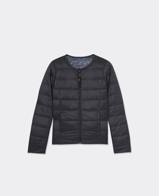 Reversible Printed Down Jacket Midnight blue