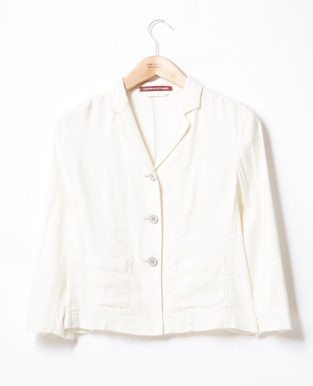 Linen blend blazer Kaolin