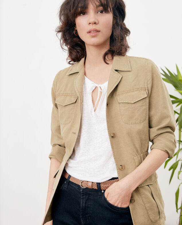 Safari jacket with linen Mastic