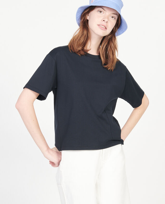Mercerised cotton Oversize t-shirt Black beauty