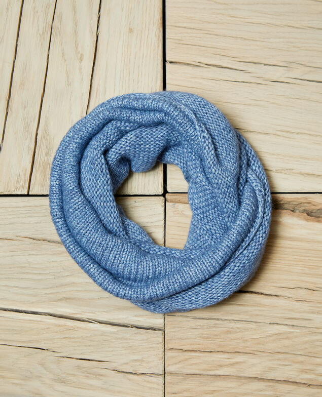 Chunky knit scarf Adriatic blue