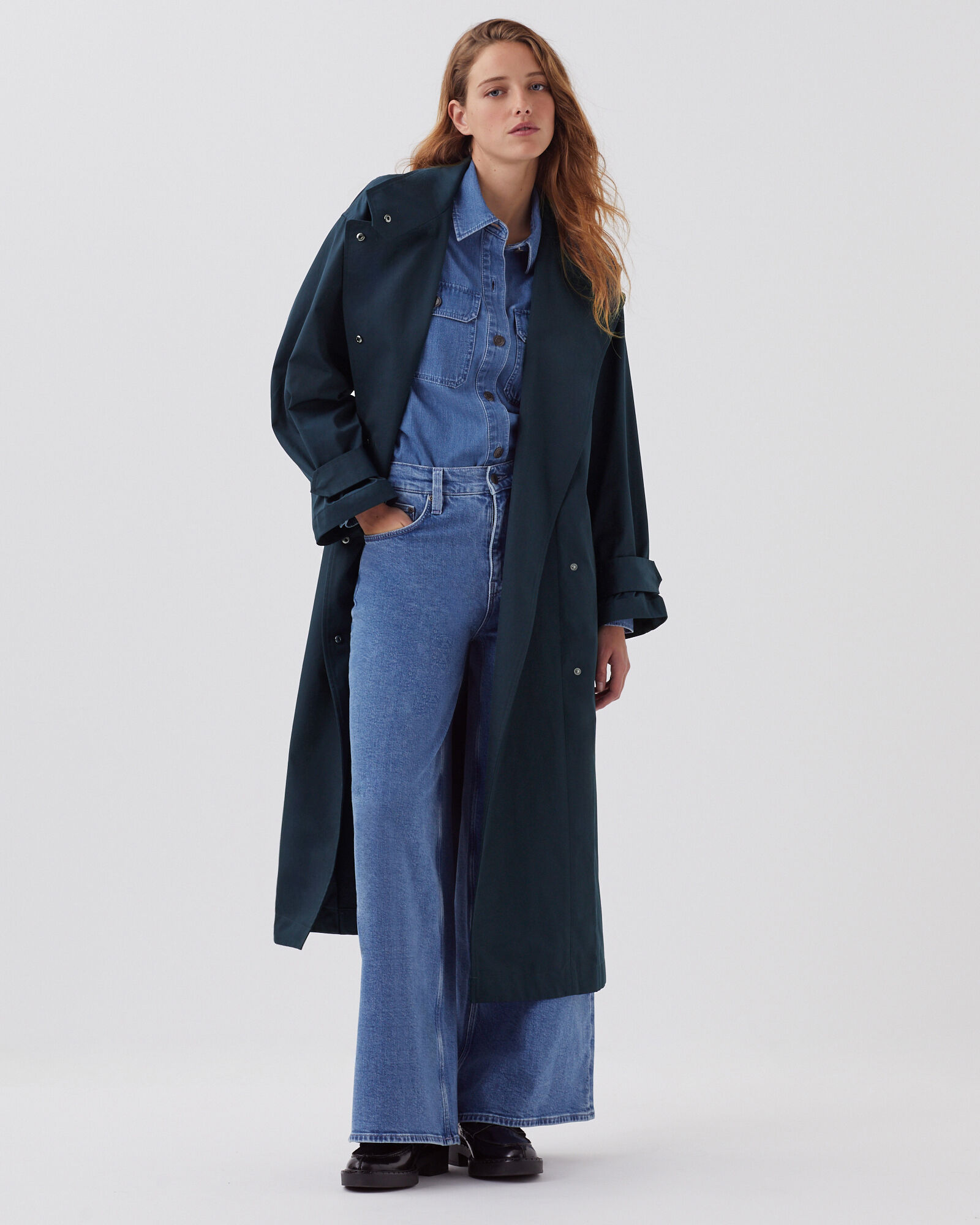 Oversize trench coat blueberry - Comptoir des Cotonniers