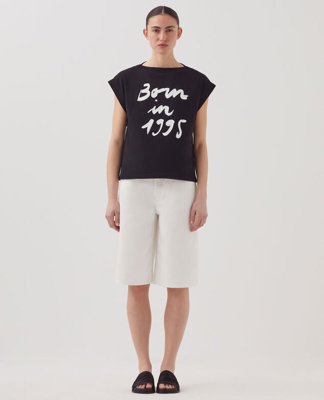 Boxy cotton t-shirt J094 black base 95