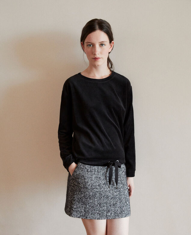 Velvet sweater Black