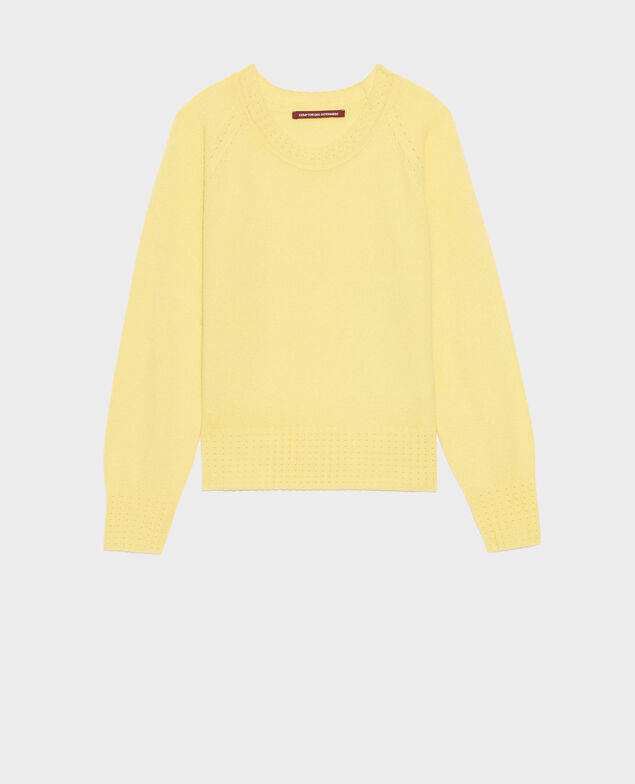 Round-neck cashmere jumper Lemon drop