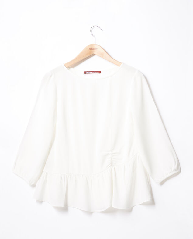 Blouse with round collar White
