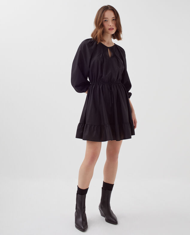 3/4-sleeve mini dress H091 black beauty