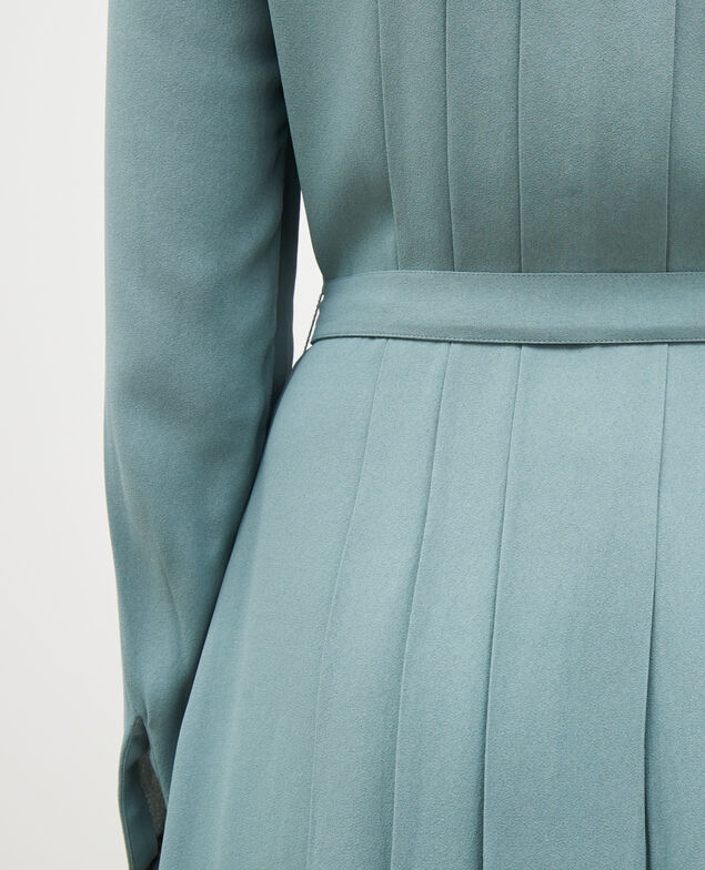 Pleated dress with belt  Treillis