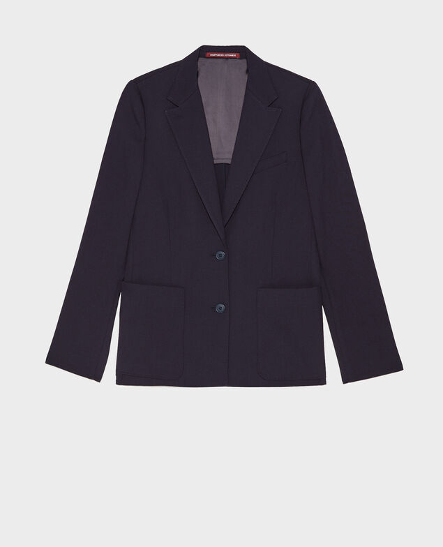 Fitted wool boyfriend blazer Night sky