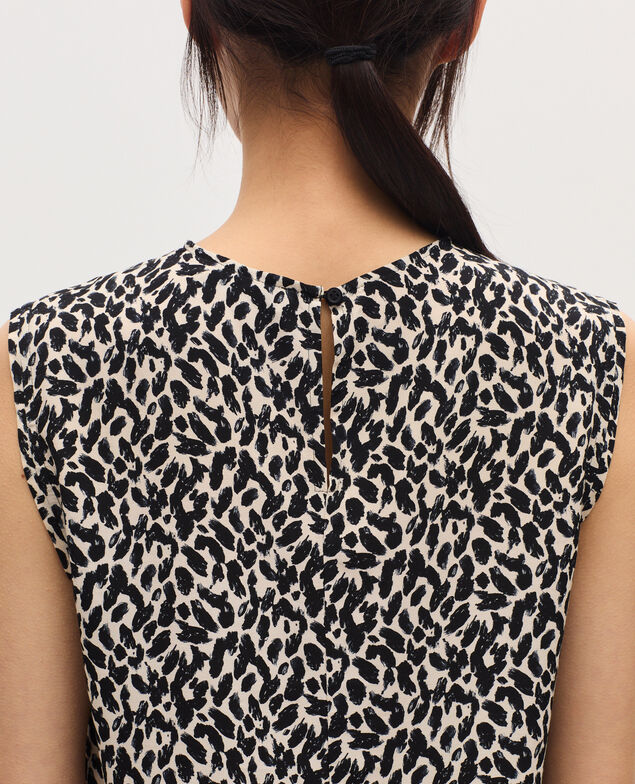 Floaty sleeveless top K010 leo ecru