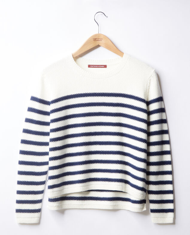 Breton striped jumper Off white/marine