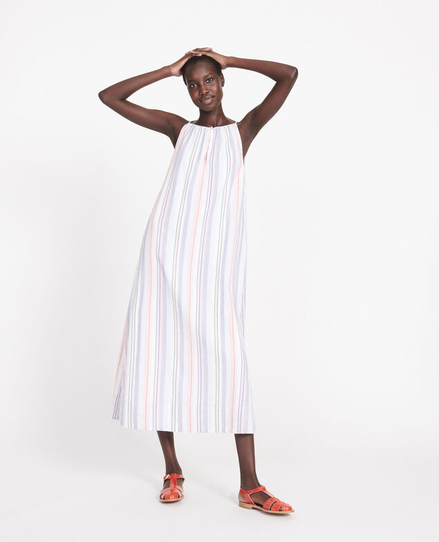 Cotton maxi dress Stripes multico