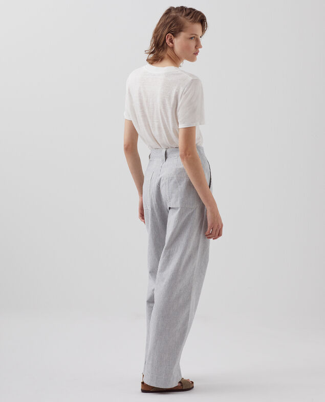 BLANDINE - Straight trousers H611 blue mini st
