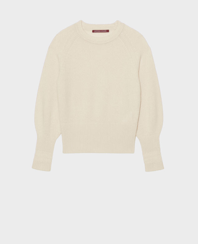 Cashmere jumper with puff sleeves Jet stream