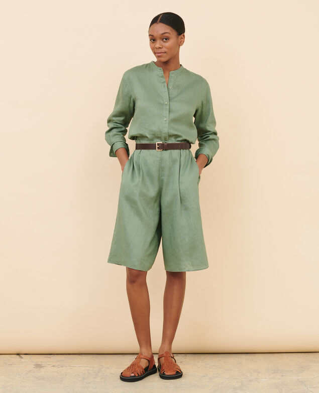 BABETH - Linen skort 52 green