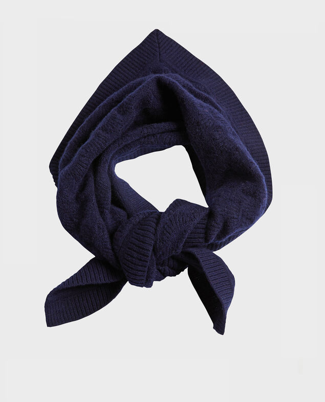100% Cashmere headscarf Maritime blue