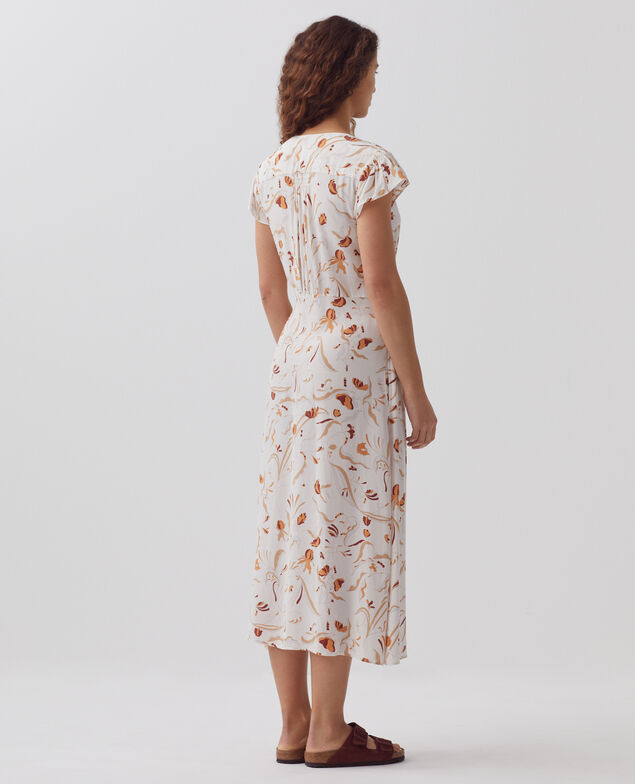 LUDIVINE - Fluid printed dress H302 delicate fl natural