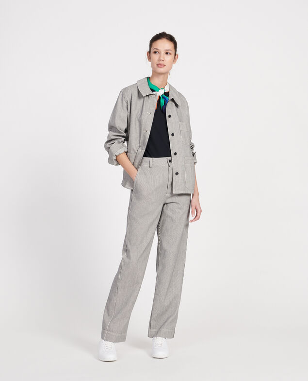 Cotton work jacket Denim stripes