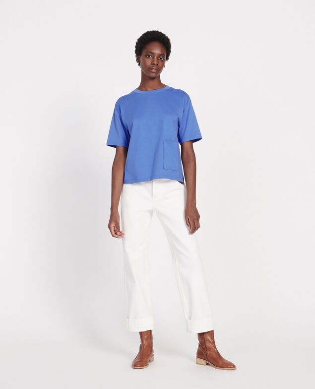 Mercerised cotton Oversize t-shirt Persian jewel
