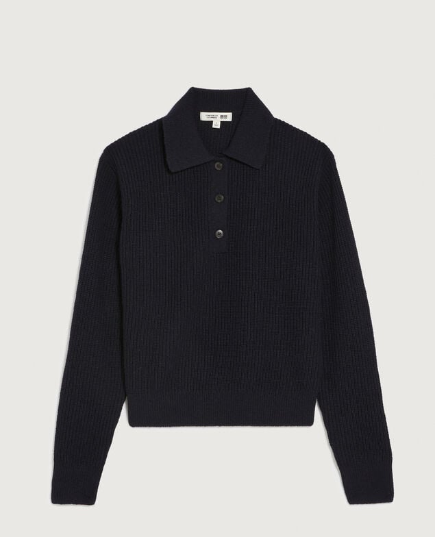 Polo neck jumper U690 navy