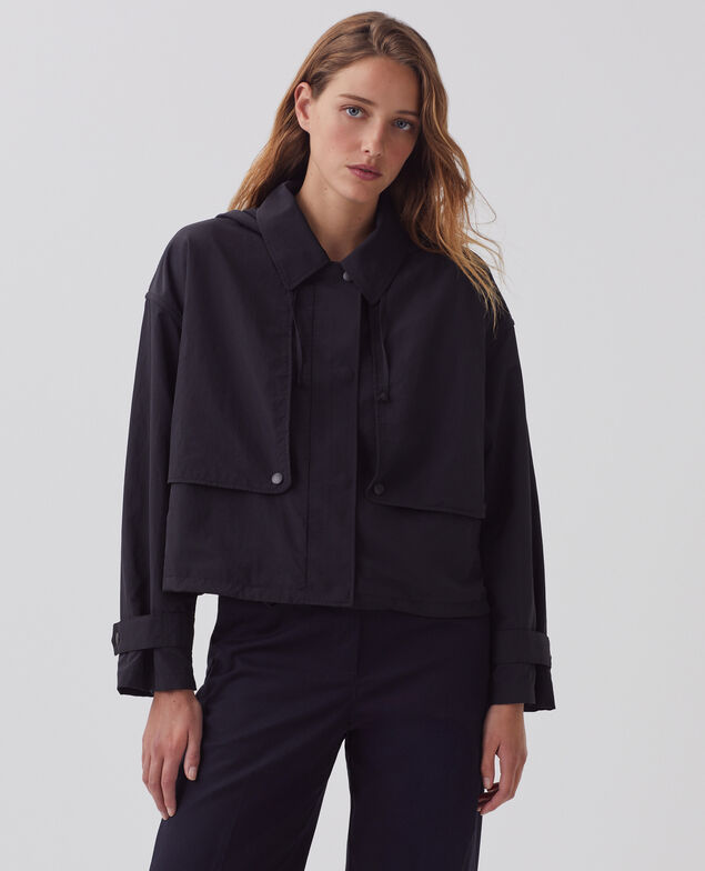 Waterproof hooded jacket H091 black beauty