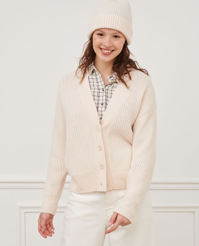 Virgin wool cardigan 8801 01 offwhite