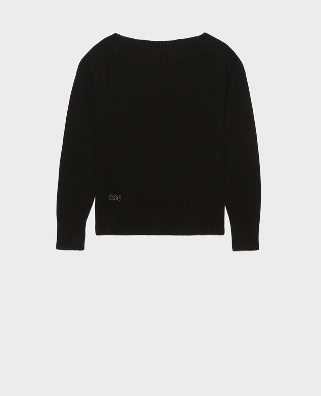 Cashmere boatneck jumper Black beauty