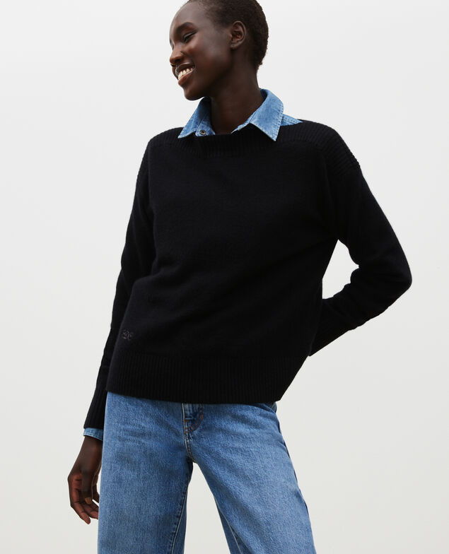 Cashmere boatneck jumper Black beauty